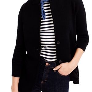 J Crew Black Merino Wool Blazer